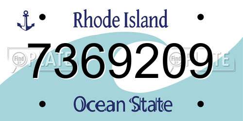 7369209 Rhode Island License Plate