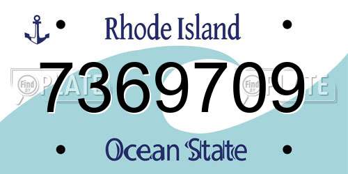 7369709 Rhode Island License Plate