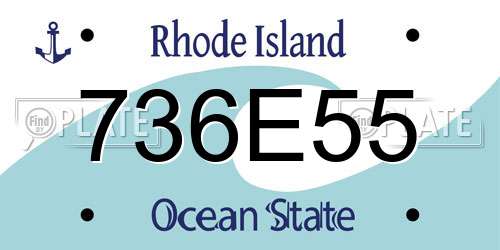 736E55 Rhode Island License Plate
