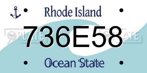 736E58 Rhode Island License Plate