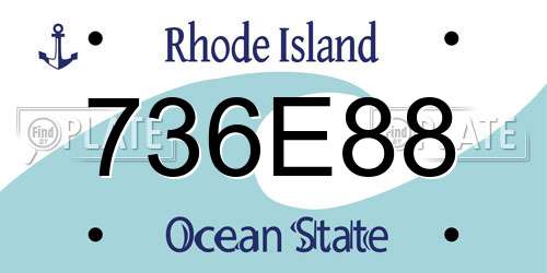 736E88 Rhode Island License Plate