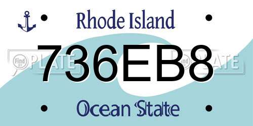 736EB8 Rhode Island License Plate