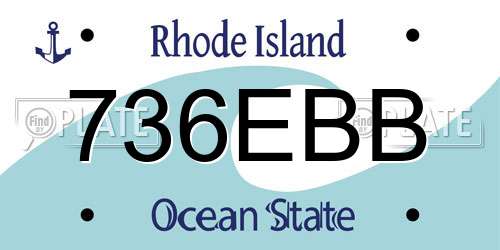 736EBB Rhode Island License Plate