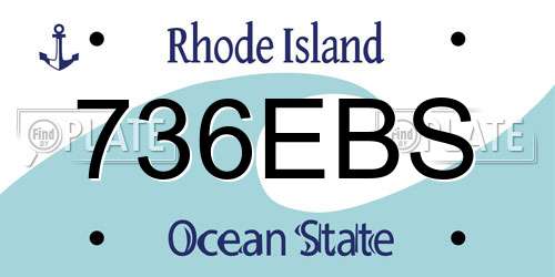 736EBS Rhode Island License Plate