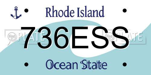736ESS Rhode Island License Plate