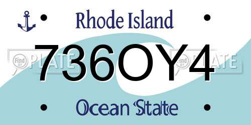 736OY4 Rhode Island License Plate