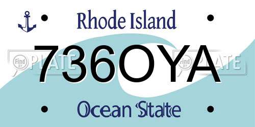 736OYA Rhode Island License Plate