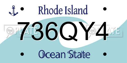 736QY4 Rhode Island License Plate
