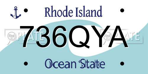 736QYA Rhode Island License Plate