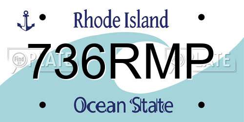 736RMP Rhode Island License Plate