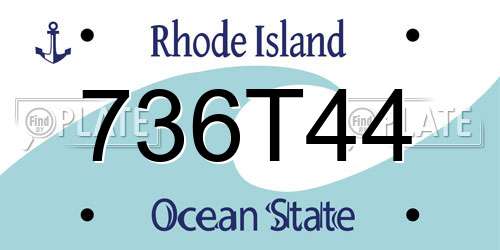 736T44 Rhode Island License Plate