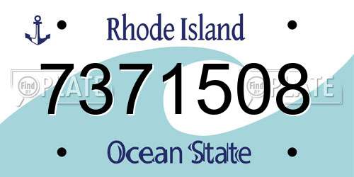 7371508 Rhode Island License Plate