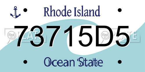 73715D5 Rhode Island License Plate