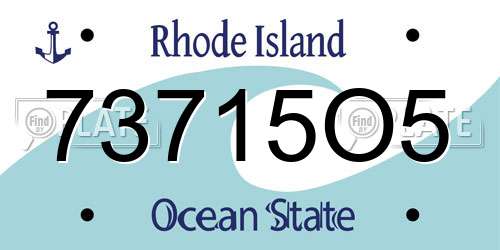 73715O5 Rhode Island License Plate