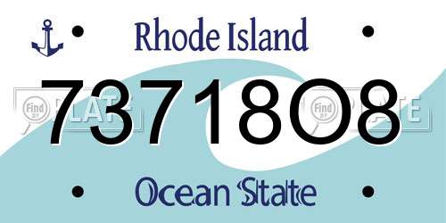 73718O8 Rhode Island License Plate