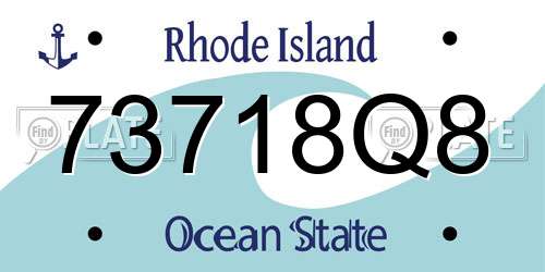 73718Q8 Rhode Island License Plate