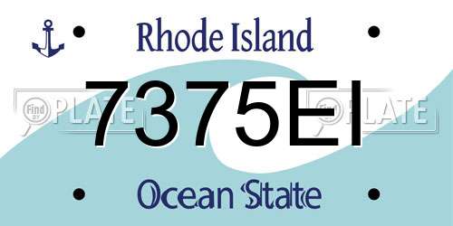 7375EI Rhode Island License Plate