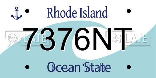 7376NT Rhode Island License Plate