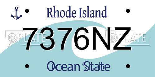 7376NZ Rhode Island License Plate