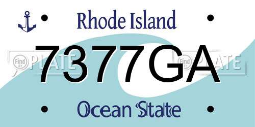 7377GA Rhode Island License Plate