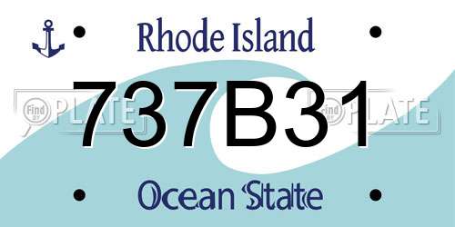 737B31 Rhode Island License Plate