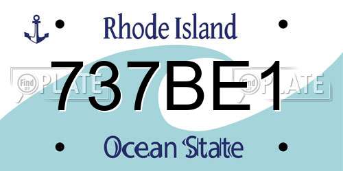 737BE1 Rhode Island License Plate