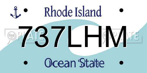 737LHM Rhode Island License Plate