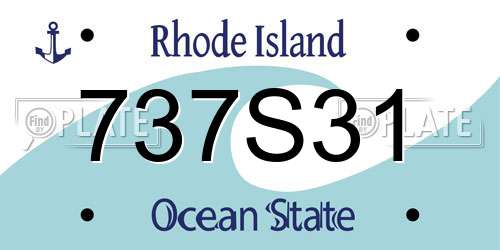 737S31 Rhode Island License Plate