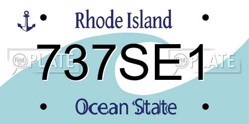 737SE1 Rhode Island License Plate