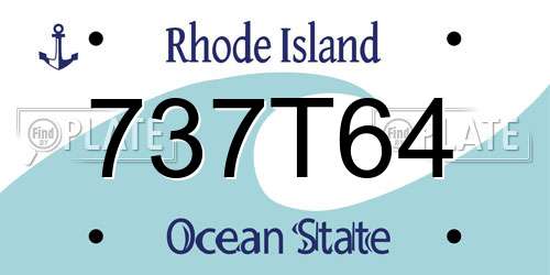 737T64 Rhode Island License Plate