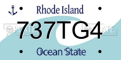 737TG4 Rhode Island License Plate