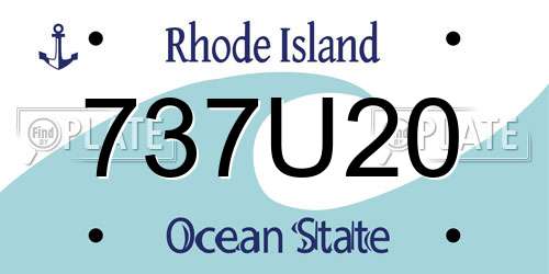 737U20 Rhode Island License Plate