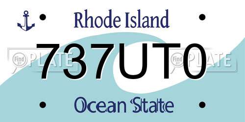 737UT0 Rhode Island License Plate
