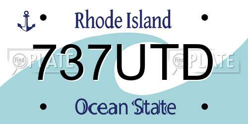 737UTD Rhode Island License Plate