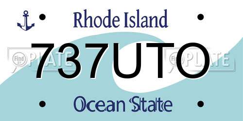 737UTO Rhode Island License Plate