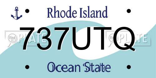 737UTQ Rhode Island License Plate