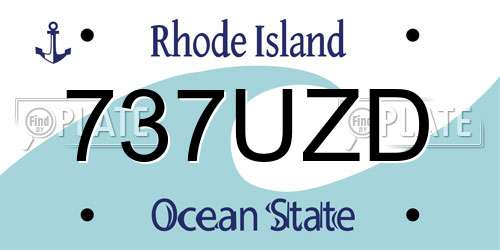 737UZD Rhode Island License Plate