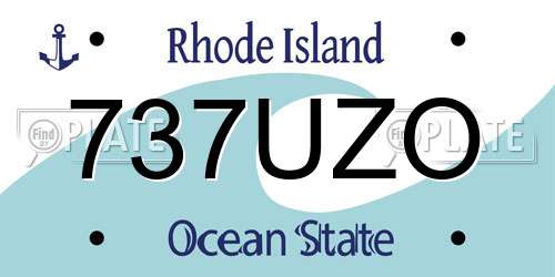 737UZO Rhode Island License Plate