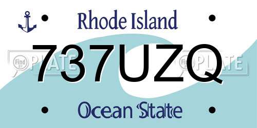 737UZQ Rhode Island License Plate