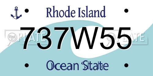 737W55 Rhode Island License Plate