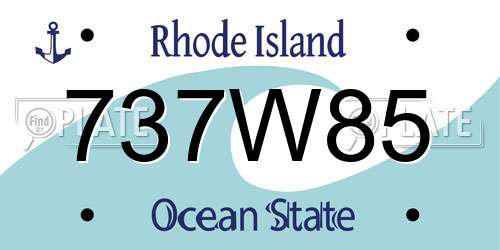737W85 Rhode Island License Plate