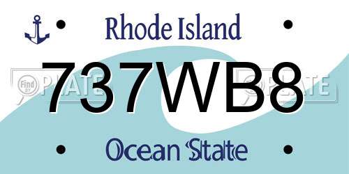 737WB8 Rhode Island License Plate