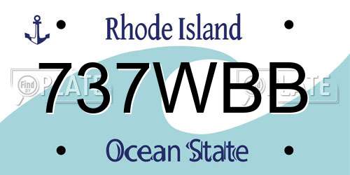 737WBB Rhode Island License Plate
