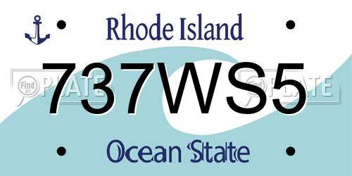 737WS5 Rhode Island License Plate