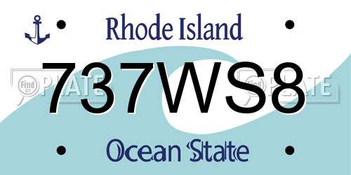 737WS8 Rhode Island License Plate