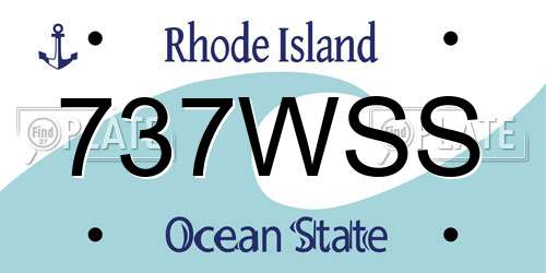737WSS Rhode Island License Plate