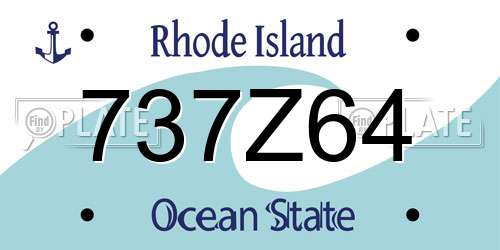 737Z64 Rhode Island License Plate