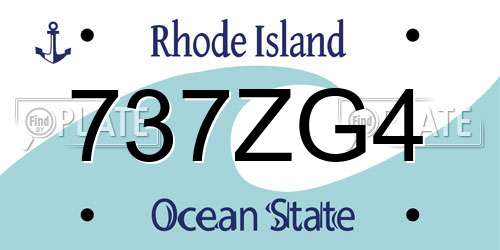 737ZG4 Rhode Island License Plate