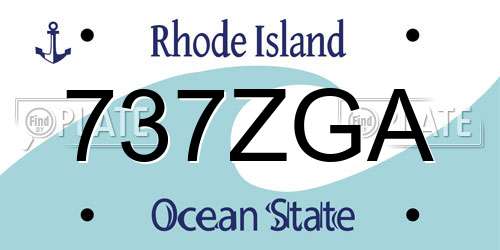 737ZGA Rhode Island License Plate