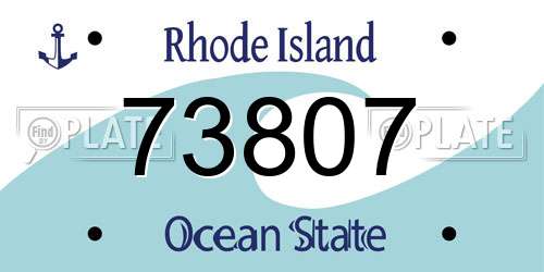 73807 Rhode Island License Plate